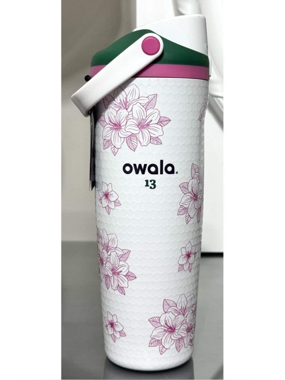 Owala 30oz FreeSip Sway GOLF Travel Tumbler, ‘ZALEA FLOWERS